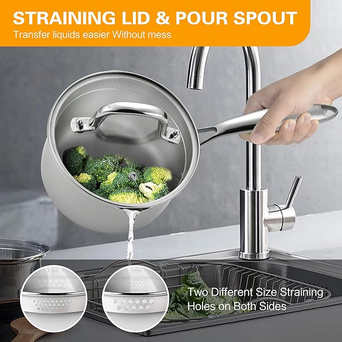 Cyrosa 3.5 Quart Stainless Steel Saucepan - Image 5