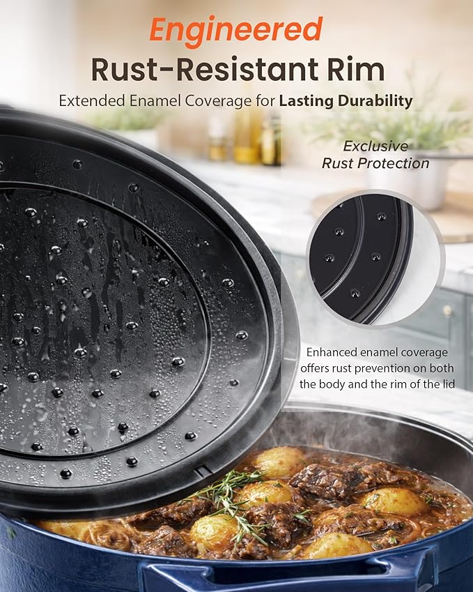 Nuwave 6QT Healthy Enameled Cast Iron Dutch Oven Pot