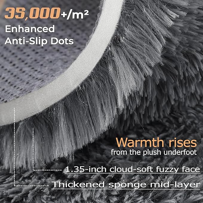 8x10 Area Rugs for Living Room: Fluffy Shag Soft Washable Rug Large Fuzzy Plush - Image 4