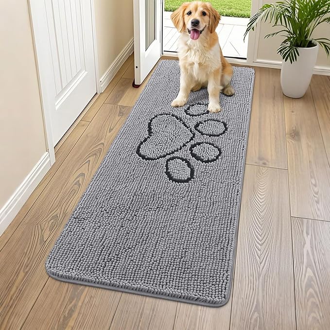 Smiry Dog Door Mat for Muddy Paws, Absorbent Dirt Trapper Non Slip Quick Dry by Smiry