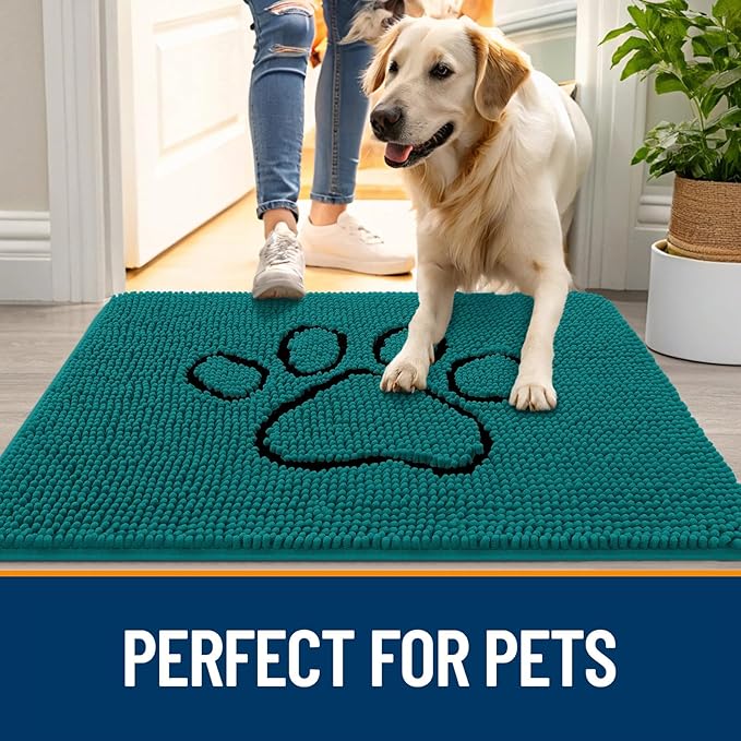 OLANLY Dog Door Mat for Muddy Paws 30x20, Paw Print Design, Absorbs Moisture - Image 6