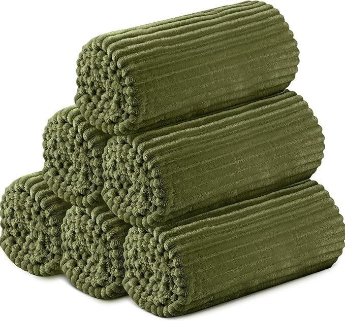 Buryeah 6 Pcs Flannel Throw Blanket Bulk 50 x 60 in Sleepover Blanket Outdoor by Buryeah