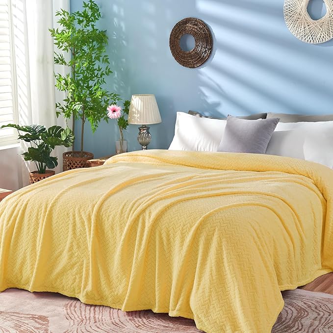 inhand Champagne Gold Fleece Throw Blanket - Image 2