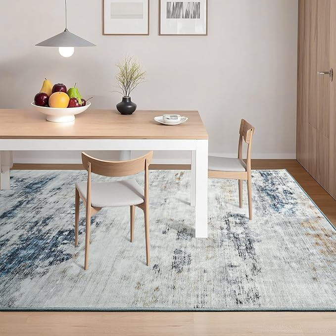 Toneed Abstract Area Rug 5x7 Modern Washable Rug Soft Non Slip Rug Low Pile - Image 3