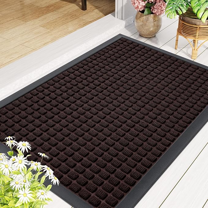 Smiry Front Door Mat Outside Entrance, Heavy Duty Natural Rubber Doormat - Image 9