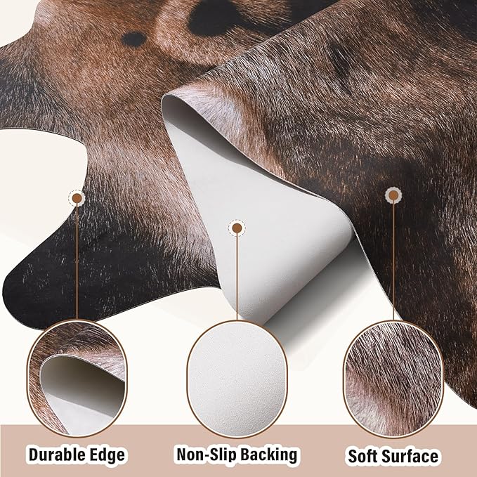 AROGAN Premium Bear Print Rug 4.6x5.2 Feet, Machine Washable Faux Fur Rug - Image 6