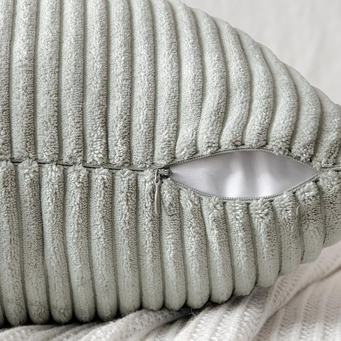 MIULEE Silver Grey Decorative Euro Sham Pillow Covers 24x24 Inch - Image 3