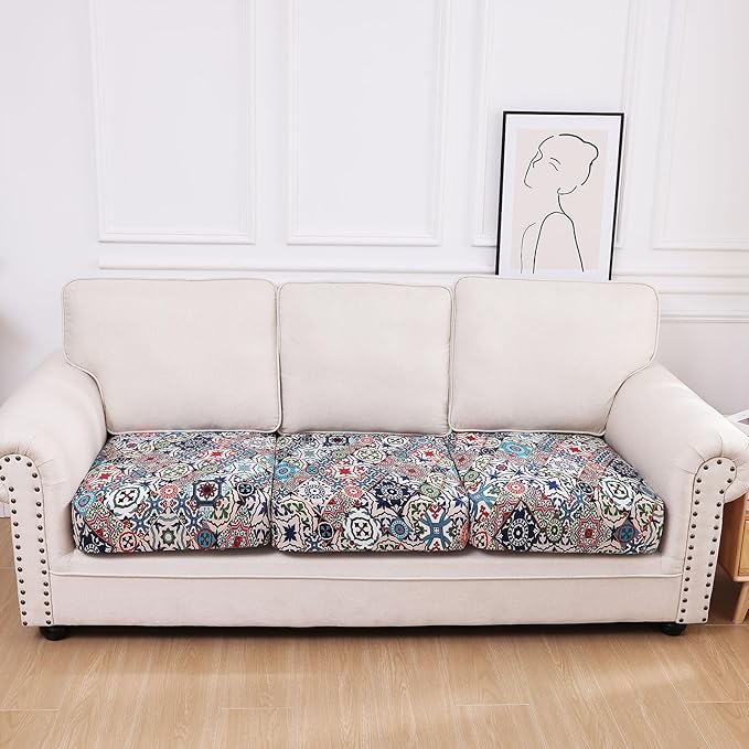 hyha Printed Couch Cushion Covers, Floral Sofa Covers Washable - Image 5