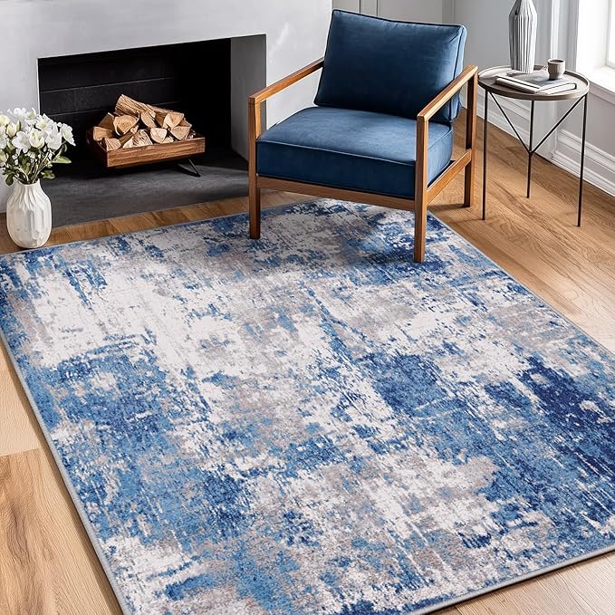 Washable Area Rugs 4'x6' Non-Slip Modern Abstract Soft - Image 8