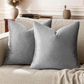GIGIZAZA Dark Grey Pillow Covers 18x18, Velvet Square Throw Pillows Modern by GIGIZAZAFocusingonhomedecoration