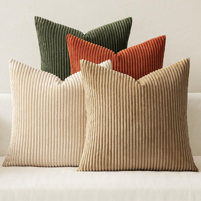 MIULEE Boho Farmhouse Throw Pillow Covers 24x24 Inch Set of 4 Mordern
