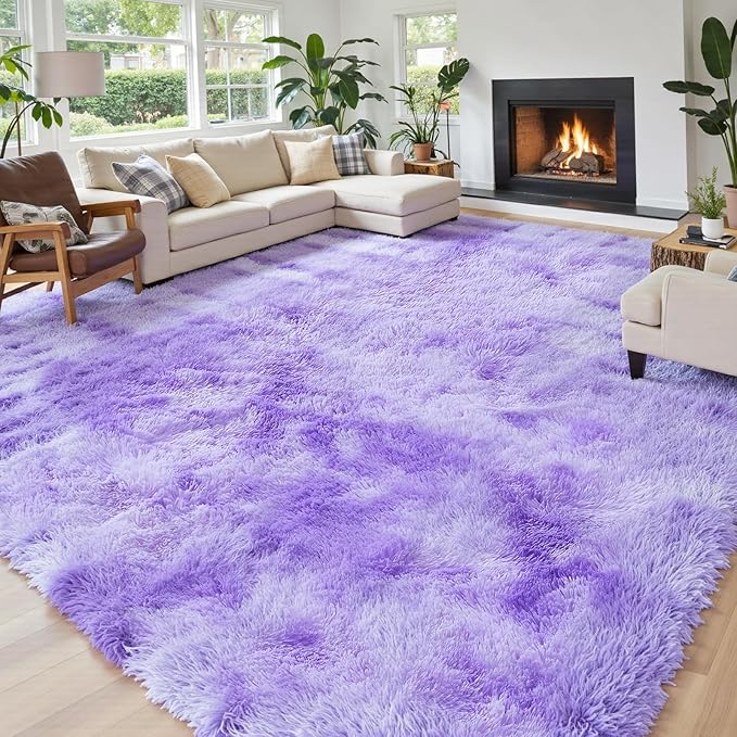 Rugs for Living Room 8x10, Alfombras para Salas Fluffy Shag Large Fuzzy Plush - Image 2