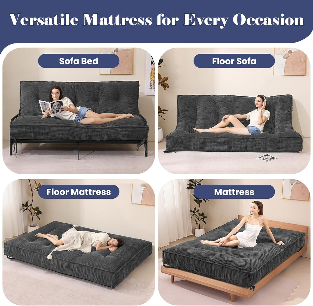 JUIKURY 8" Futon Mattress Full Size, Thick Futons Sofa Couch Bed Sleeper...