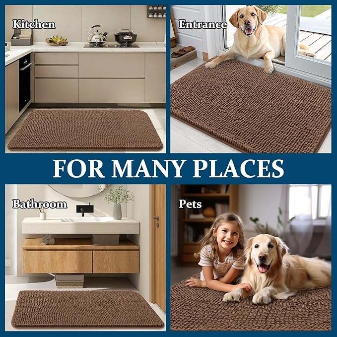 OLANLY Dog Door Mat for Muddy Paws 59x32, Absorbs Moisture and Dirt, Absorbent - Image 8