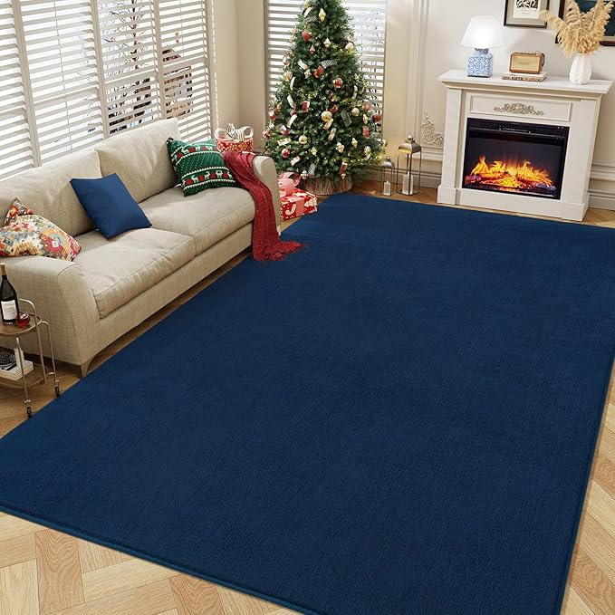 Amearea Modern Area Rugs for Bedroom Living Room, 4x6 Feet Navy Blue Thickened - Image 6