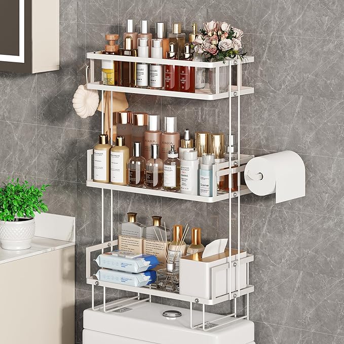 Godboat Bathroom Organizers and Storage, 3-Tier Over The Toilet Storage by Godboat