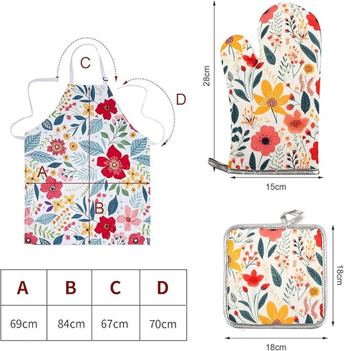 5 Pcs Kitchen Stuff Accessories, Kitchen Oven Mitts and Pot Holders Sets - Image 2