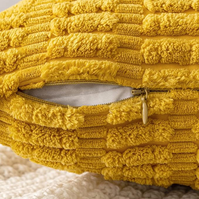 MIULEE Pack of 2 Corduroy Decorative Euro Sham Throw Pillow Covers 22x22 Inch - Image 3