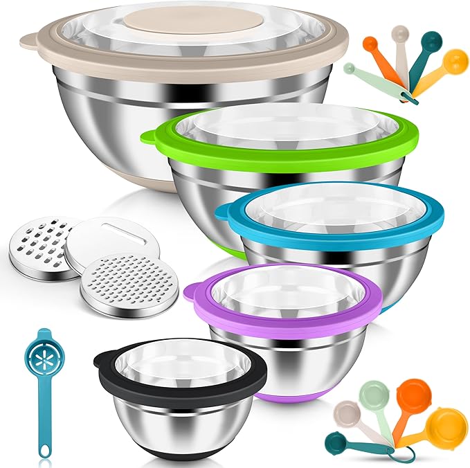 HaWare Mixing Bowls, 24-Piece Stainless Steel Salad Serving Bowl by HaWare