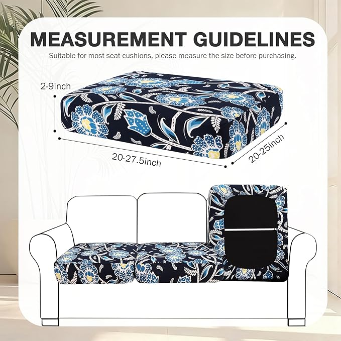 hyha 8Pcs Patio Cushion Covers, Stretch Outdoor Couch Cushion Covers Replacement - Image 2