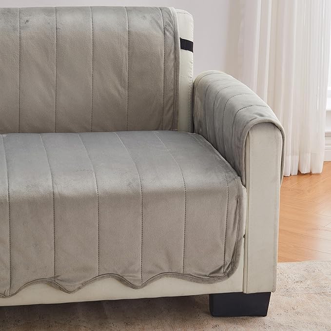 Great Bay Home Velvet Chair Cover - Image 4