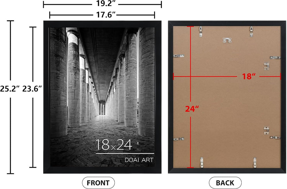 DOAI ART 18x24 Poster Frame 2 Pack, Black 18 x 24 Picture Frames