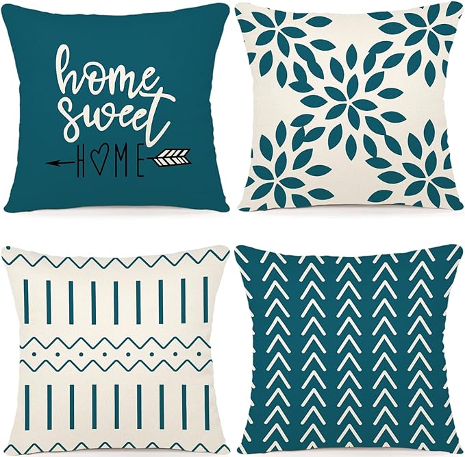 YCOLL Pillow Covers 16x16 Set of 4, Modern Sofa Throw Pillow Cover, Decorative by PillowCoversExpert