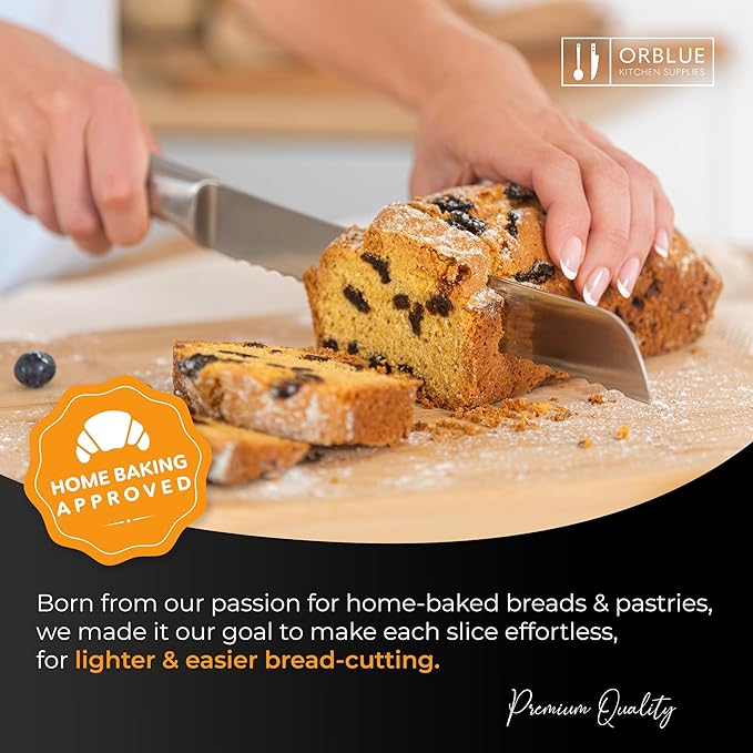 Orblue Serrated Bread Knife Ultra-Sharp Stainless Steel Professional Grade - Image 9