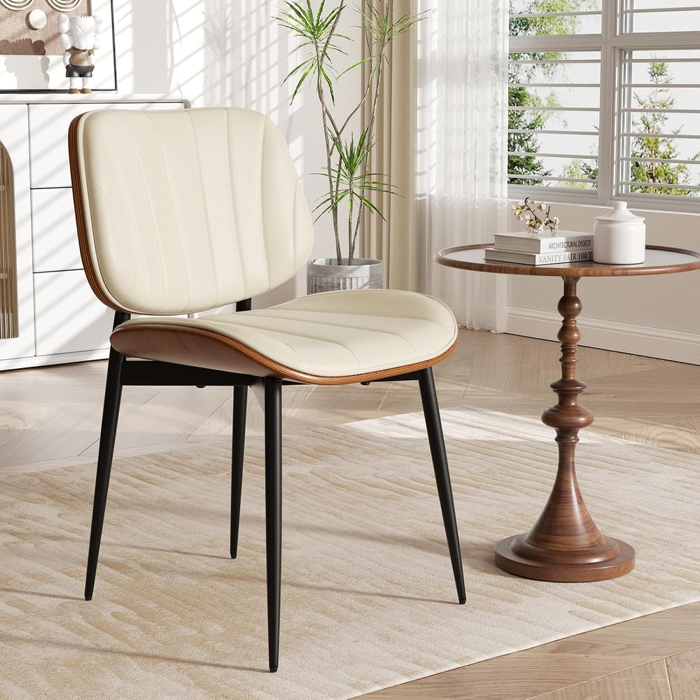 Dining Chair, Mid Century Modern Dining Room Chairs, Upholstered Faux Leather...