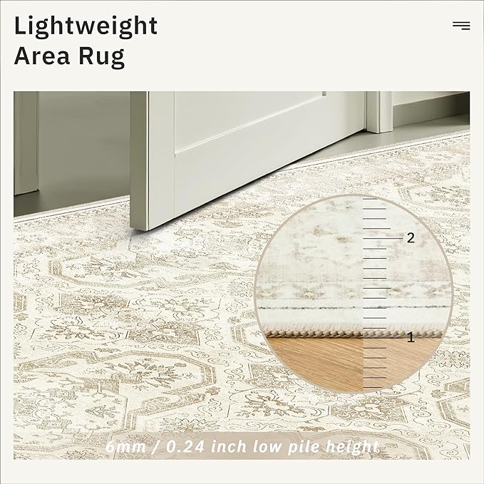 Area Rugs 5x7, Washable Rug, Stain Resistant 5x7 Area Rugs - Image 7