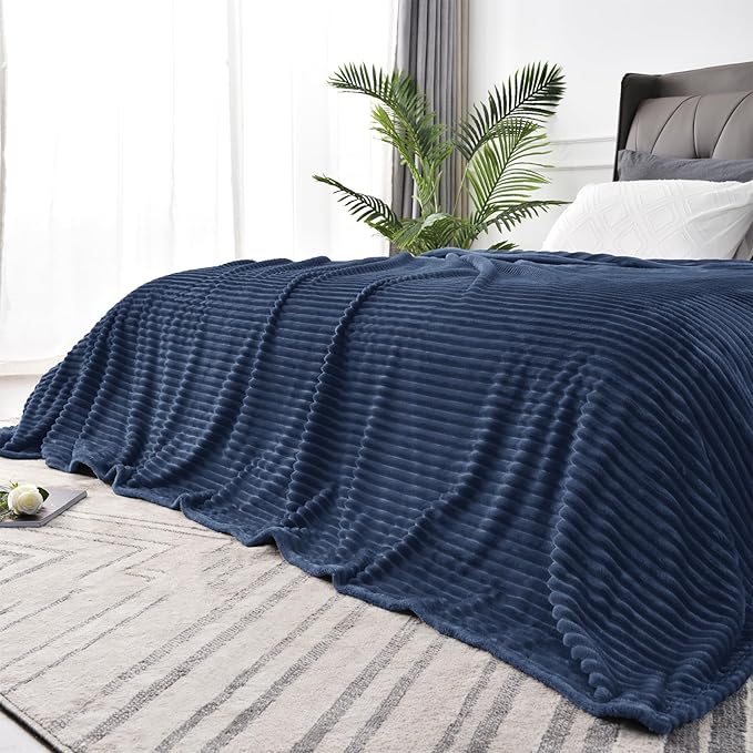 BEDELITE Fleece Blanket King Size – 3D Ribbed Jacquard Soft and Warm Decorative by BEDELITE