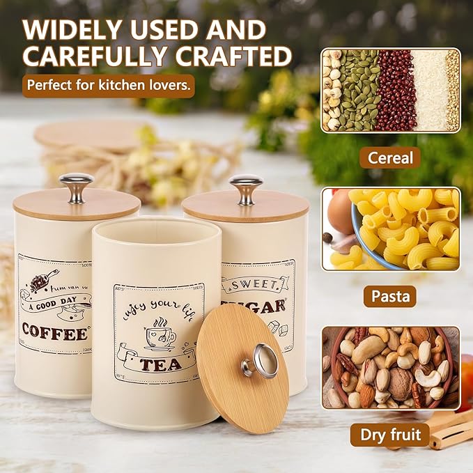 3 Pack Coffee Tea Sugar Container Set - Image 6