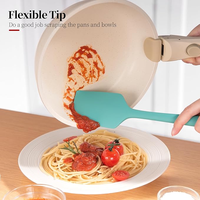 Heat Resistant Silicone Spatula Set of 4, Luxiwise 600ºF High Temp Baking - Image 4