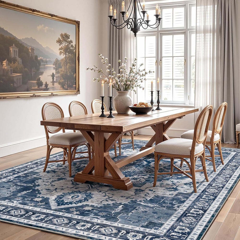 8x10 Area Rugs Living Room Rug: Soft Vintage Washable Rug