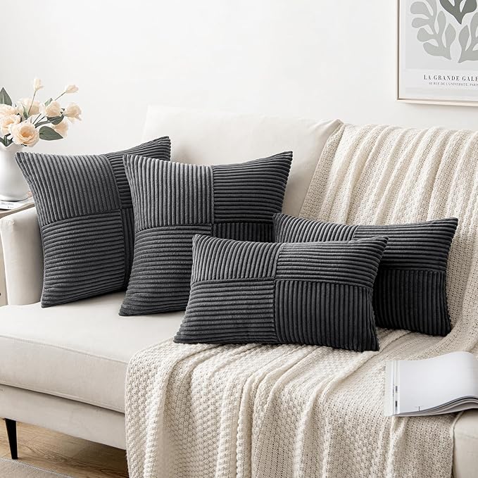 MIULEE Grey Decorative Throw Pillow Covers 18x18 Inch - Image 4