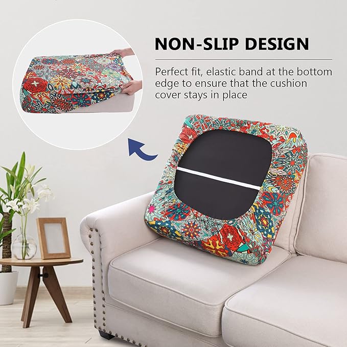 hyha Printed Couch Cushion Covers, Floral Sofa Covers Washable - Image 3