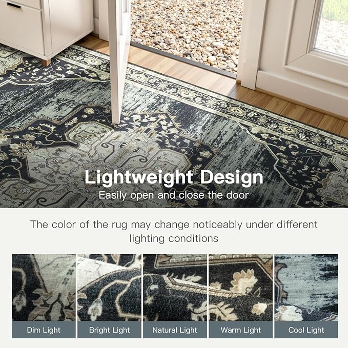 Lofus 8x10 Washable Area Rug, Vintage Floral Rugs - Image 6