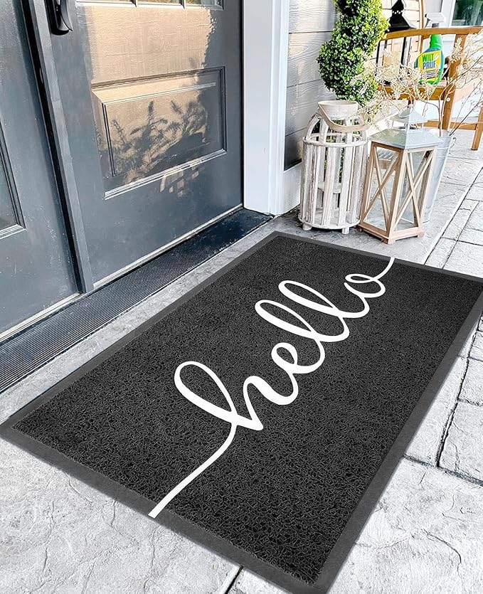 EARTHALL Funny Hello Mats Outside/Inside 48"x32", Front Door Mat Outdoor by EARTHALL