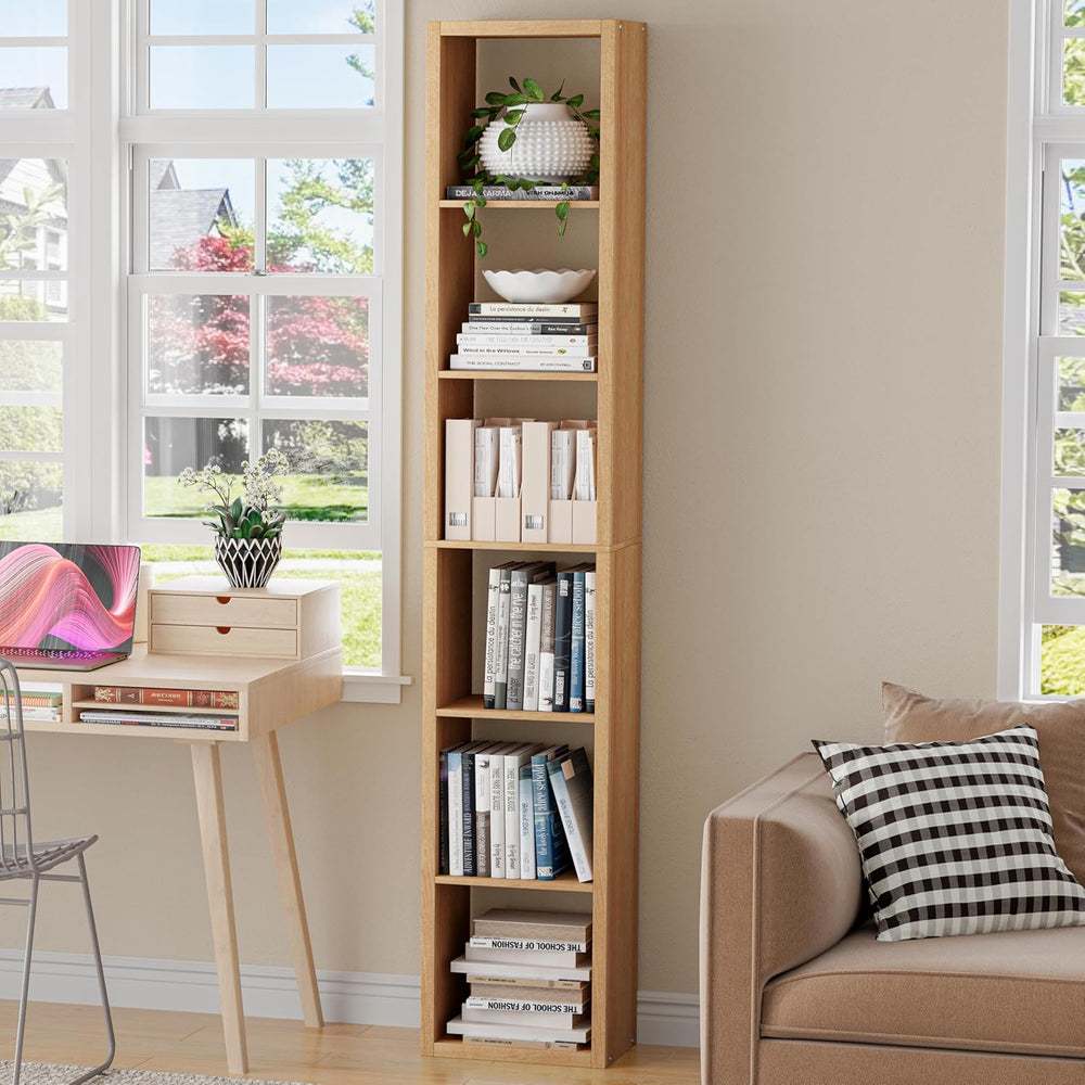 Tall Cube Storage Organizer Bookcase, 6 Tier 11 inch Open Back Cubical Shelf ...