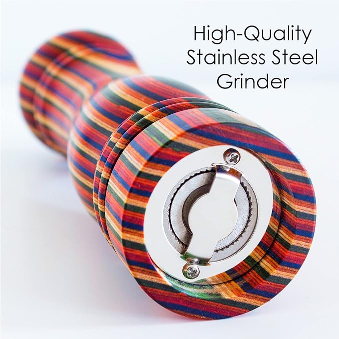 Baltique Marrakesh Pepper Grinder – 8 Inch Colorful Wooden Pepper Mill - Image 6