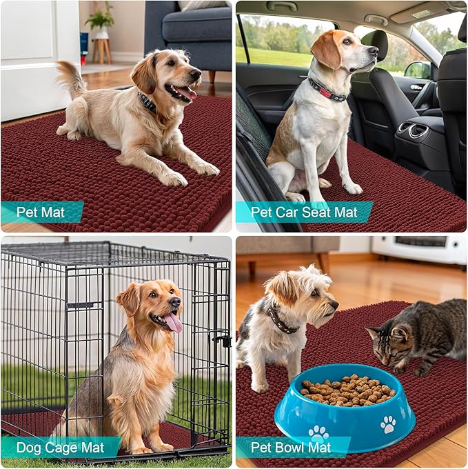 OLANLY Dog Door Mat for Muddy Paws 70x35, Absorbs Moisture and Dirt, Absorbent - Image 7