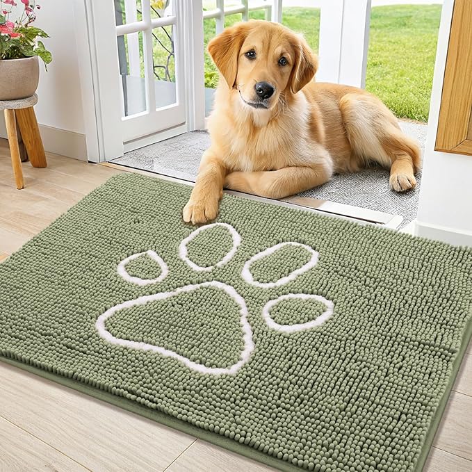 Smiry Dog Door Mat for Muddy Paws, Absorbent Dirt Trapper Non Slip Quick Dry by Smiry