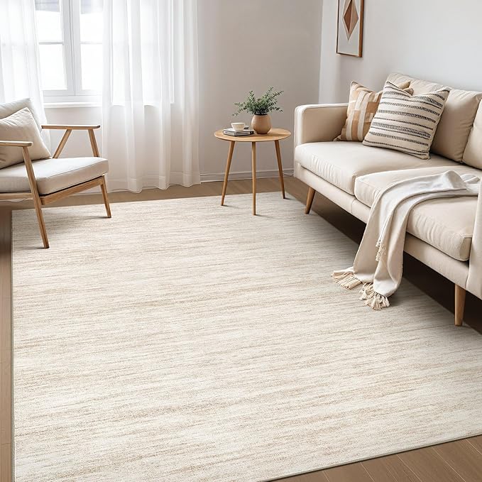 Nakagishi 5X7 Area Rugs Living Room: Washable Large Vintage Rug Neutral by NakagishiAreaRug