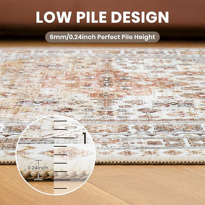 zesthome 9ft Round Rugs for Living Room, Non-Slip Washable Round Area Rugs - Image 7