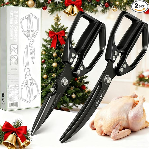 2-Piece Heavy Duty Kitchen Scissors Professional Stainless Steel Meat & Poultry by Yourelexit%C2%AE