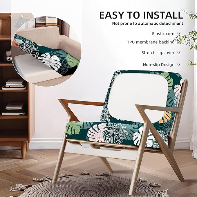 8Pcs Outdoor Cushion Covers, Patio Cushion Covers, Stretch Elastic Slipcovers