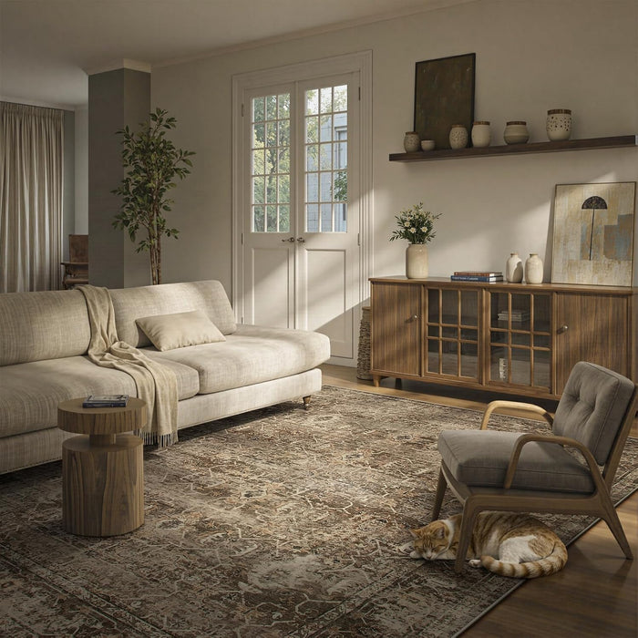 Lahome Washable 8x10 Area Rugs for Living Room, Margot Bedroom Rug, Brown