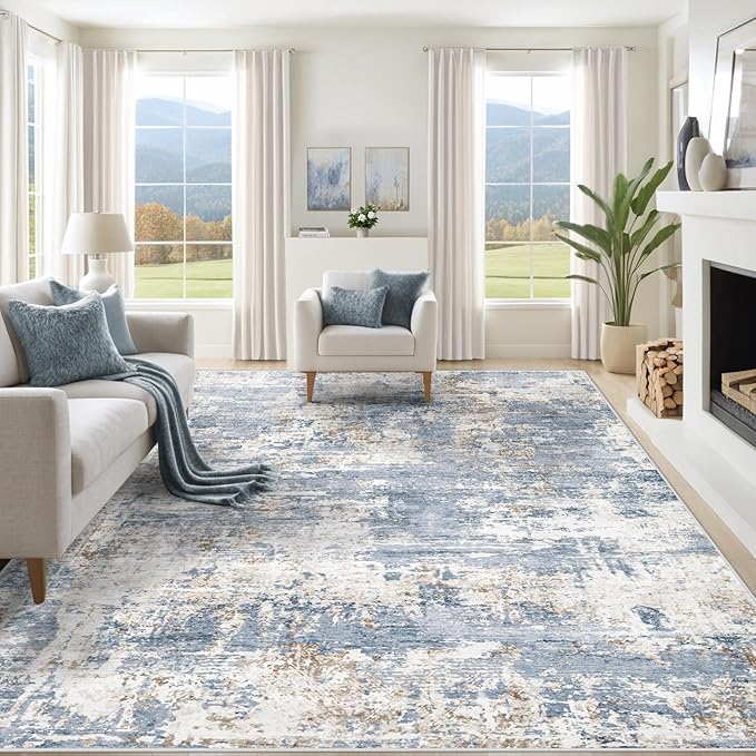 XLUEZ 8x10 Area Rugs for Living Room, Washable Modern Abstract Large Area Rug by XLUEZ