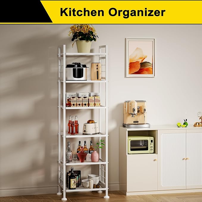 GIOTORENT 6-Wire Standing Storage Shelves, Metal Shelving Unit Pantry Rack