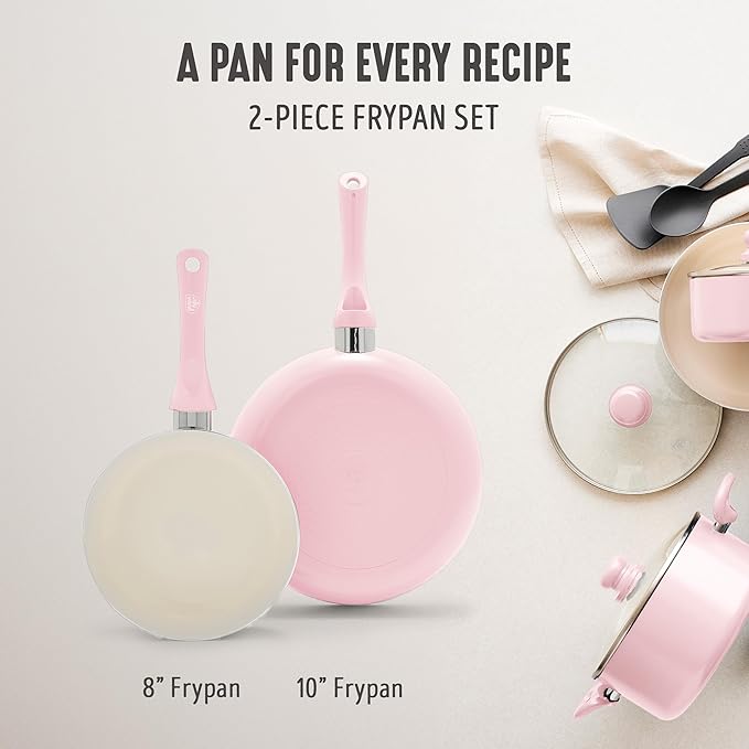 GreenLife 2-Piece Nonstick Frying Pan Set, 8” & 10” Skillets, Non-Toxic Ceramic - Image 4